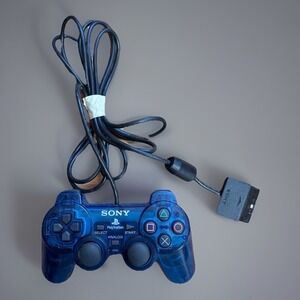 Sony‎ PlayStation 1 PS1 PS2 Dualshock Controller Island Blue SCPH-1200